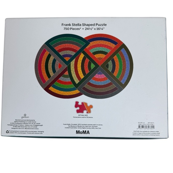 Moma Frank Stella 750 Piece Shaped‎ Puzzle Jigsaw Puzzle New In Box - Picture 3 of 5